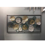 Frame-Art GaSp Objeto de pared de metal Plantae - hojas en marco de acero