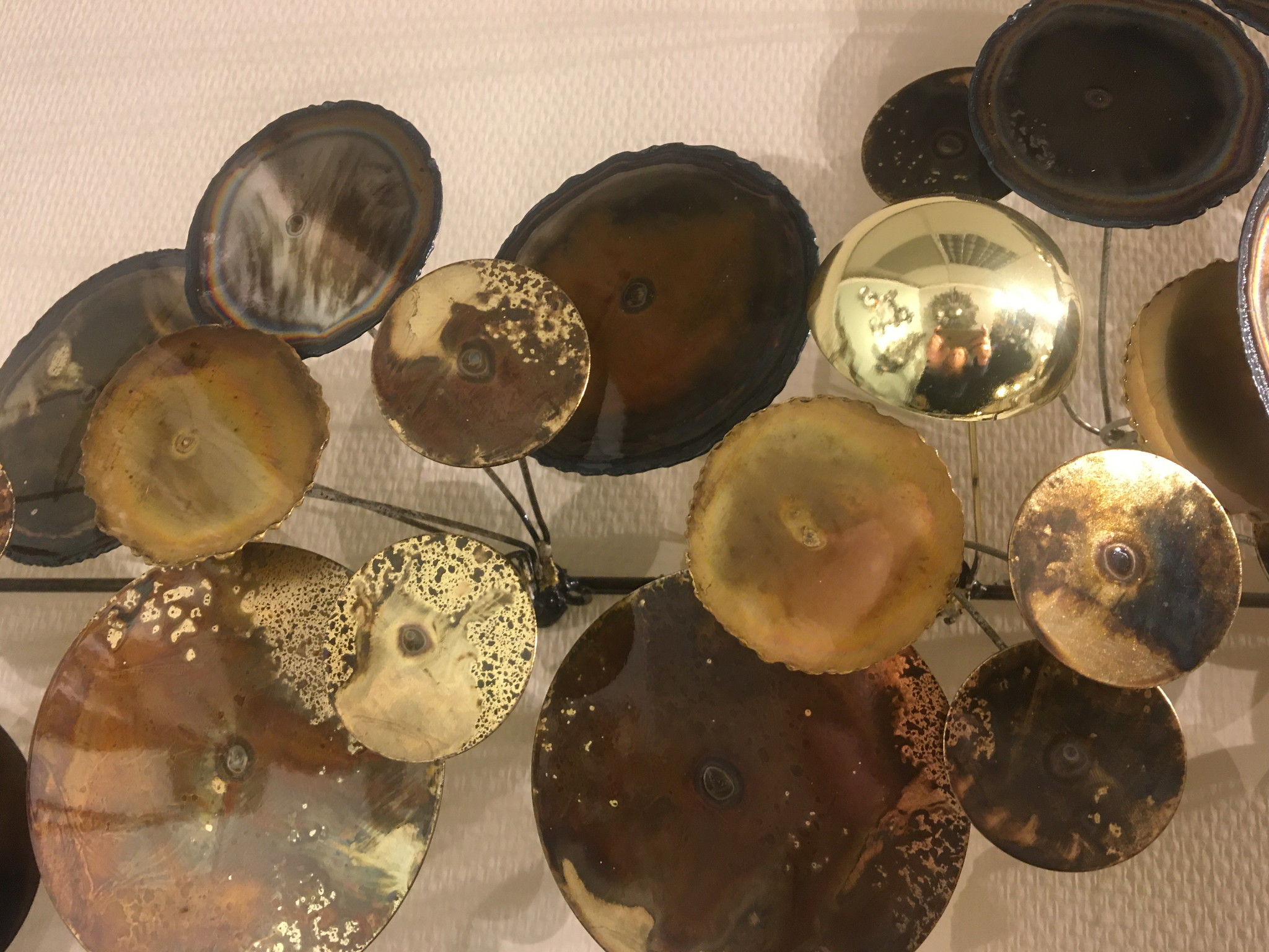 C. Jeré Artisan House Metal wall art sculpture Raindrops Brass