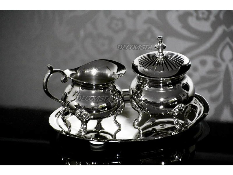 Baroque House of Classics Suikerpot en melkkan op dienblad