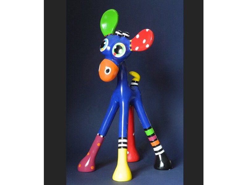 Jacky Art Vrolijk gekleurd beeld van een giraf