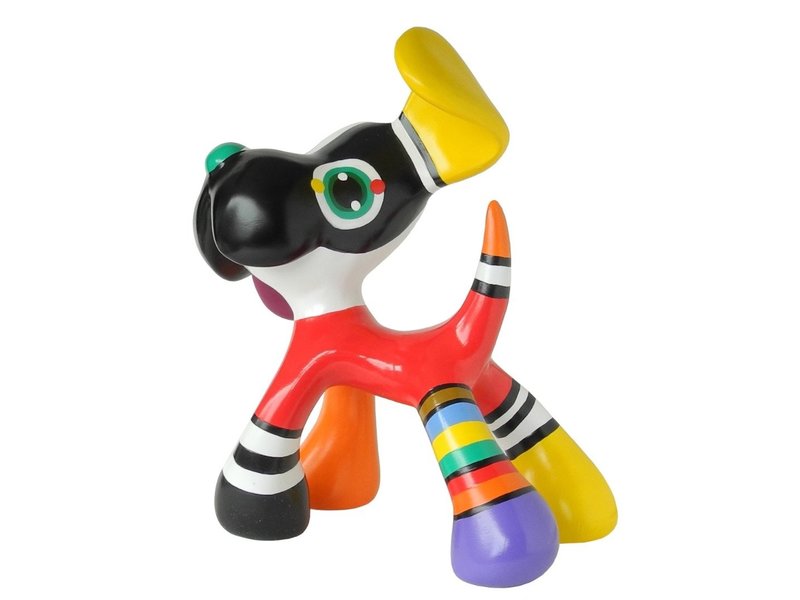 Jacky Art Perro Stanley, alegre estatua de animal de colores