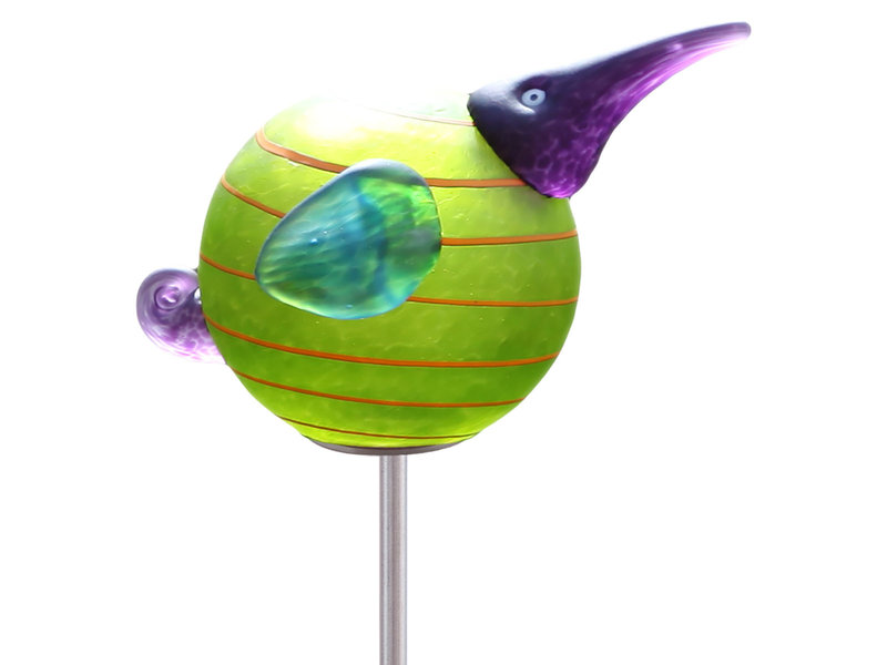 Borowski Glas-Kiwi-Vogel auf einem Edelstahlstab