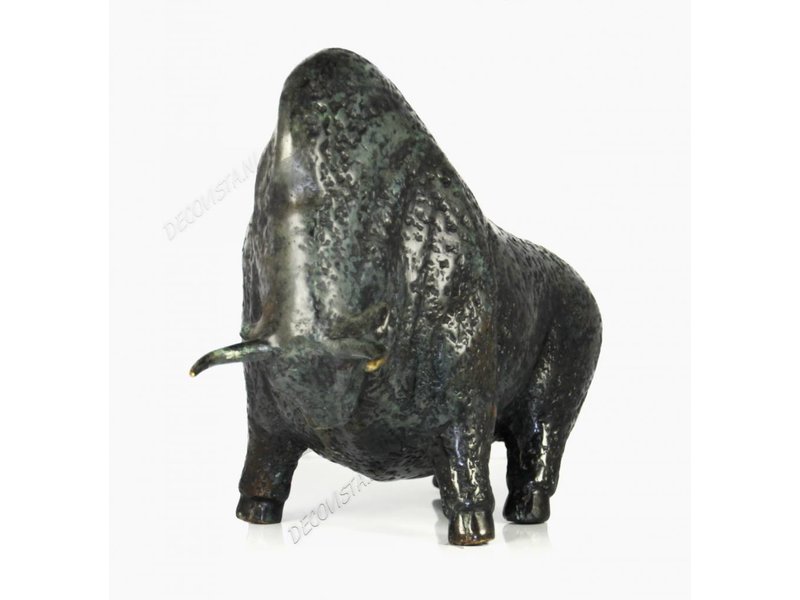 L' Art Bronze Bison sculpture in bronze