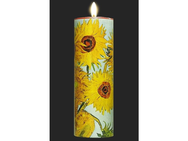 Mouseion Zylindrisches Teelicht mit den Sonnenblumen von Vincent Van Gogh