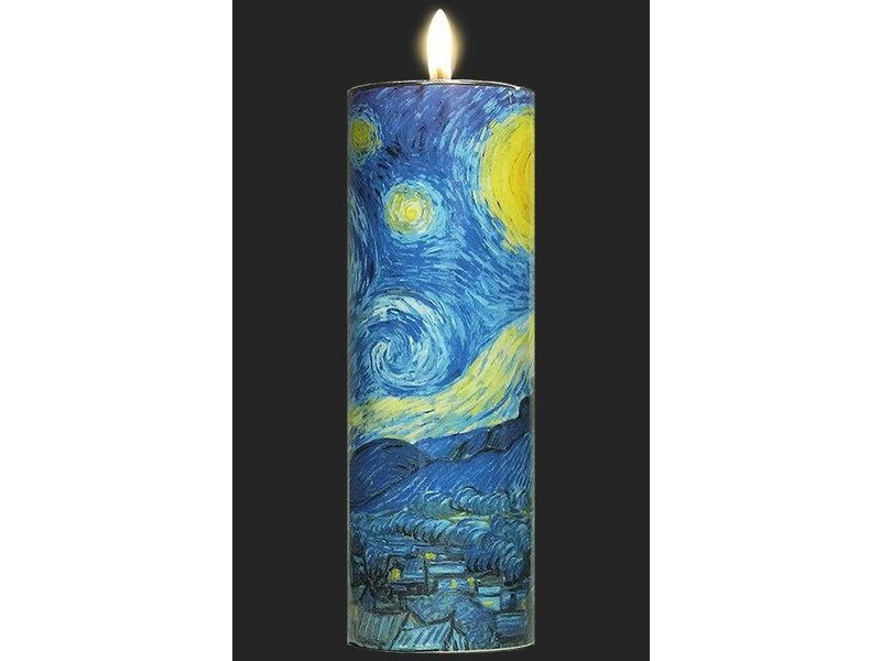 Mouseion Cylindrische theelichthouder, motief Starry Night van Vincent Van Gogh  - Sterrennacht