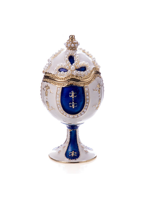 Pillendose Faberge Ei mit Perlen