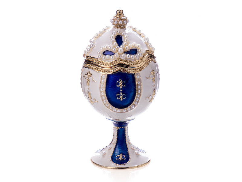 Pillendose Faberge Ei mit Perlen