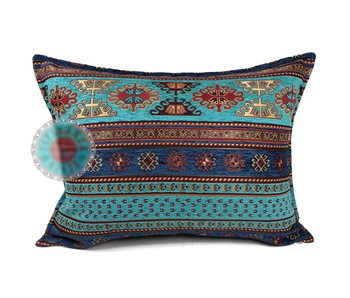 BoHo Funda de cojín Perú Turquesa-Azul - 50 x 70