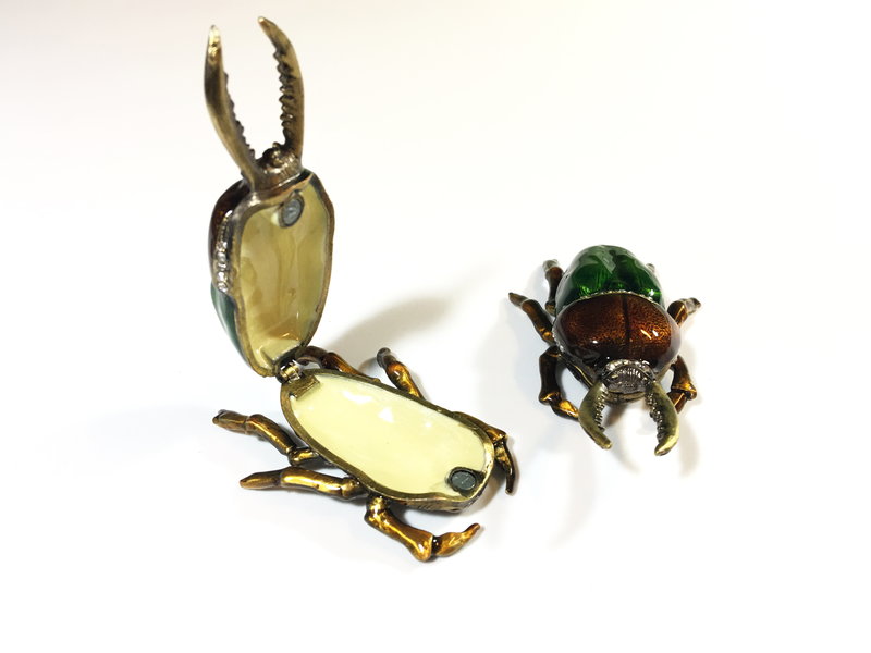 Beetle brown with green - box for pills