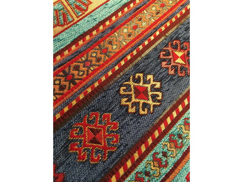 BoHo Dekoratives Kissenbezug Peru Turquoise-Blau-  45 x 45