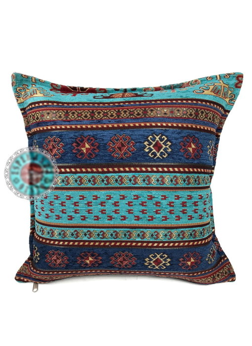 BoHo Cushion cover Peru Turqoise-Blue - 45 x 45
