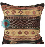 BoHo Cojín decorativo   Aztec  Ocre y Marrón - 45 x 45 cm