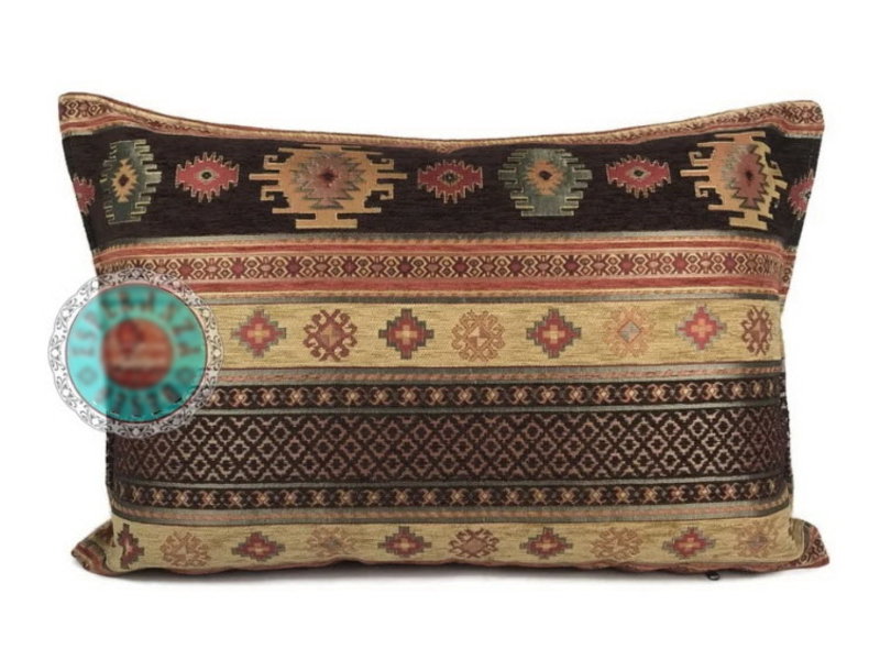 BoHo Decorative cushion Aztec Ochre and Brown - 50 x 70 cm