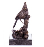 L' Art Bronze Bronzen vogel op zwart marmeren basis