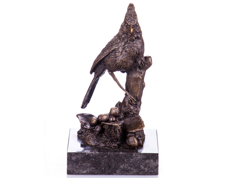 L' Art Bronze Bronzen vogel op zwart marmeren basis