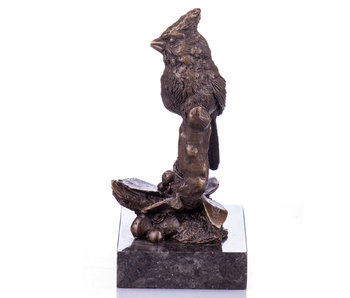 L' Art Bronze Pájaro en pedestal - bronce