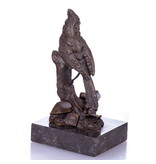 L' Art Bronze Pájaro de bronce sobre base de mármol negro