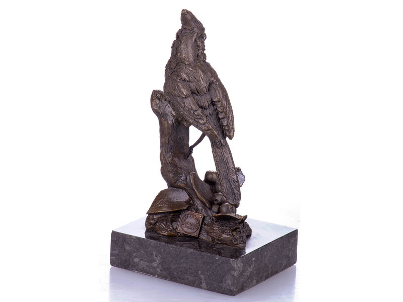 L' Art Bronze Bronzevogel auf schwarzem Marmorsockel