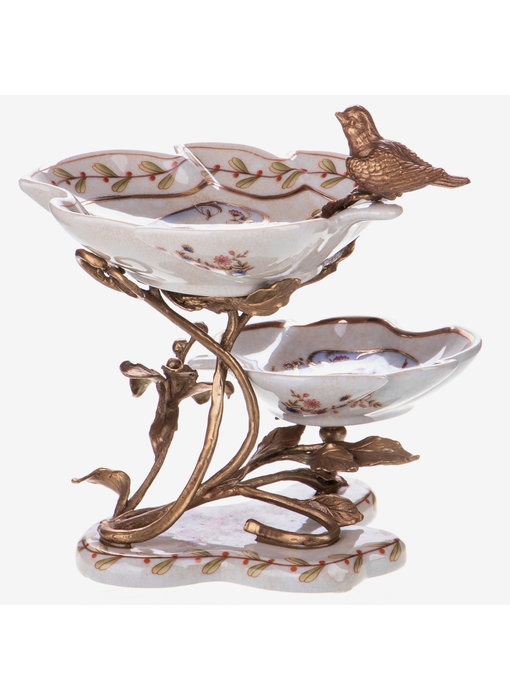 Plato de porcelana con bronce