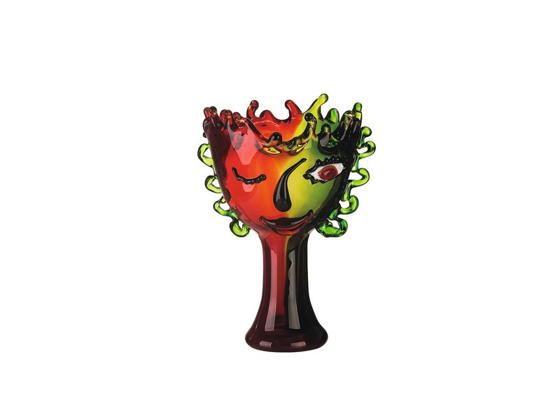 Glas-Fantasie-Vase  mit Gesicht, Envy