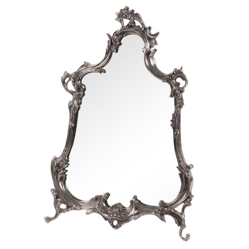 Staande barok spiegel met zilveren lijst - DecoVista meubelen, wanddecoraties en glasobjecten