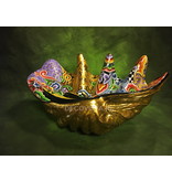 Toms Drag Colored shell with gold elements - dish or bowl