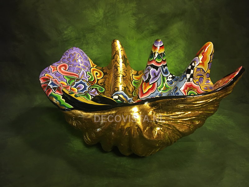 Toms Drag Colored shell with gold elements - dish or bowl