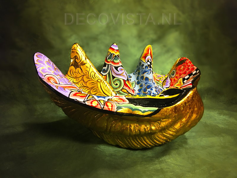 Toms Drag Colored shell with gold elements - dish or bowl