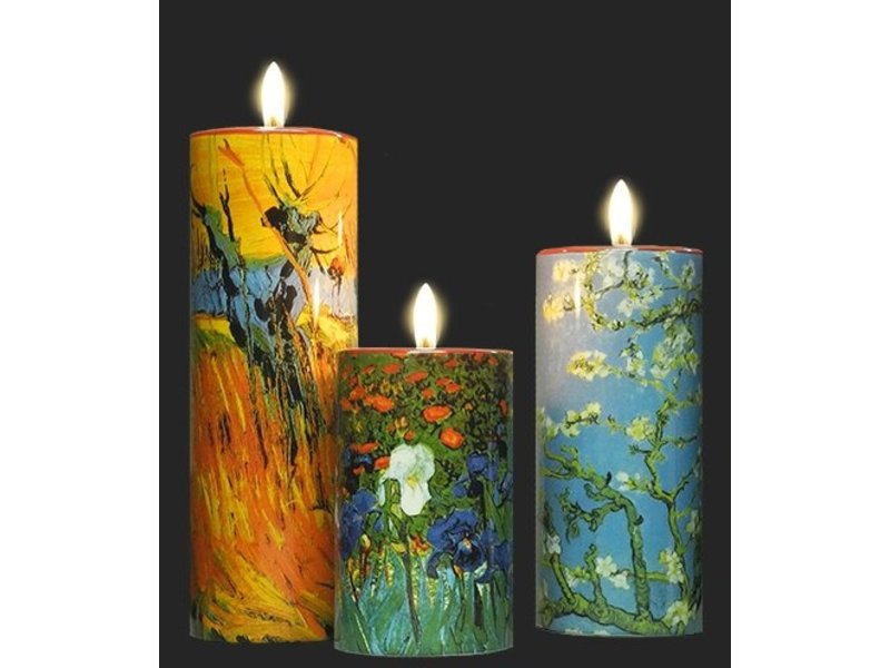 Mouseion Tres soportes para velas de té con imágenes de Vincent van Gogh