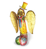 Toms Drag Penis sculpture with scrotum, hat and golden wings