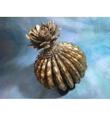 Barrel cactus decoration in vintage gold