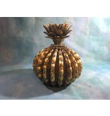 Bol cactus decoratie in vintage goud