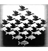 Mouseion Escher vlakverdeling "Lucht en Wate" driehoek op standaard