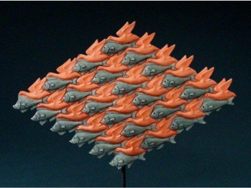Mouseion Escher - Pájaros - Triángulo de escultura de pez