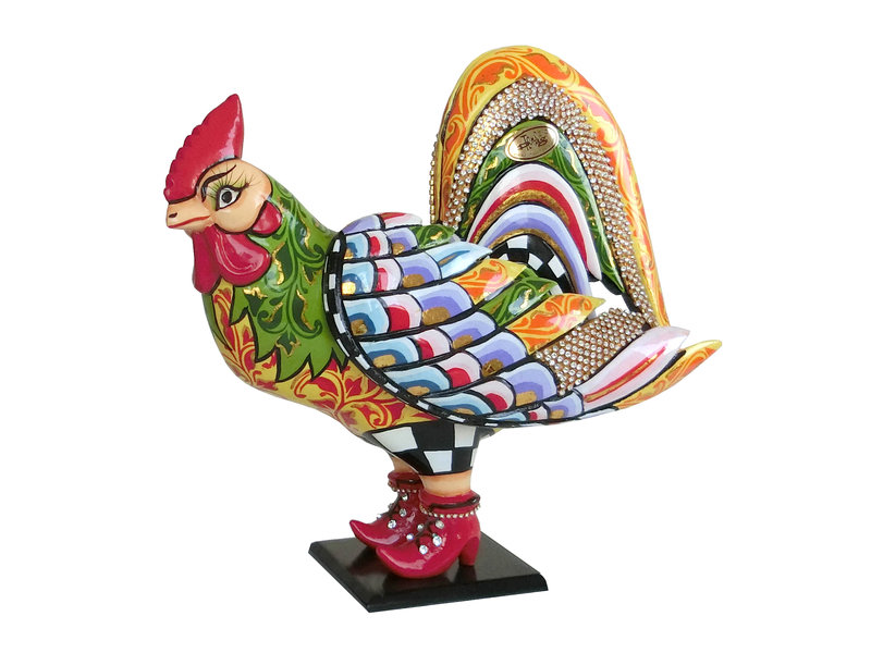 Toms Drag Colourful art sculpture of rooster Phil