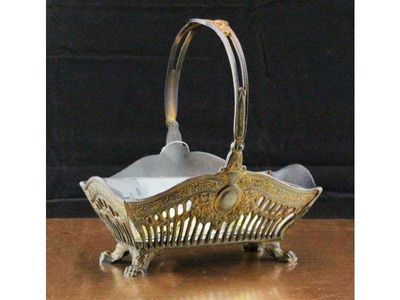 Baroque House of Classics Glazen schaal in metalen mandje - vintage stijl