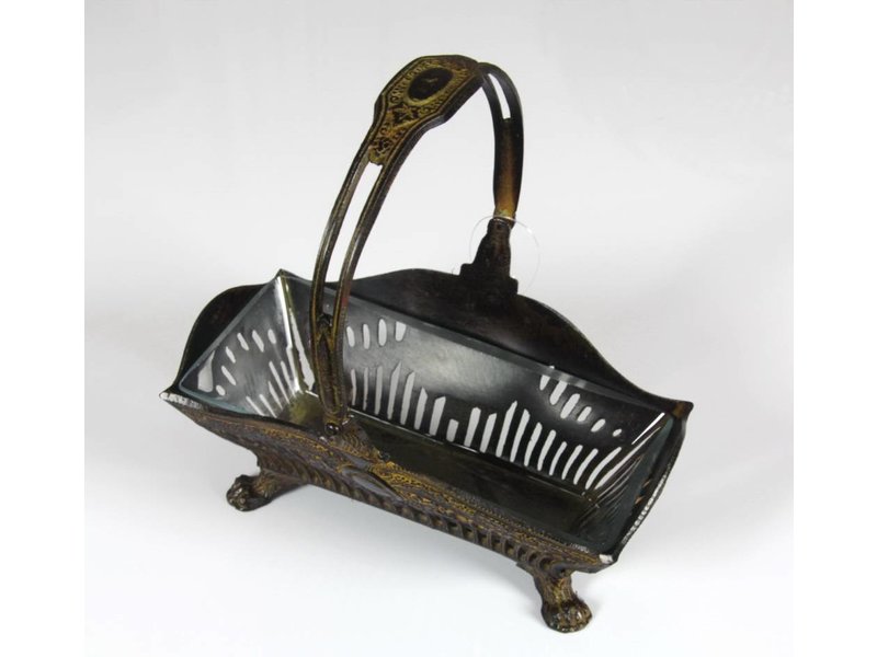 Baroque House of Classics Glazen schaal in metalen mandje - vintage stijl