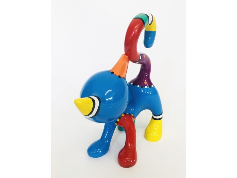 Jacky Art Cat Django, brightly coloured animal figurine