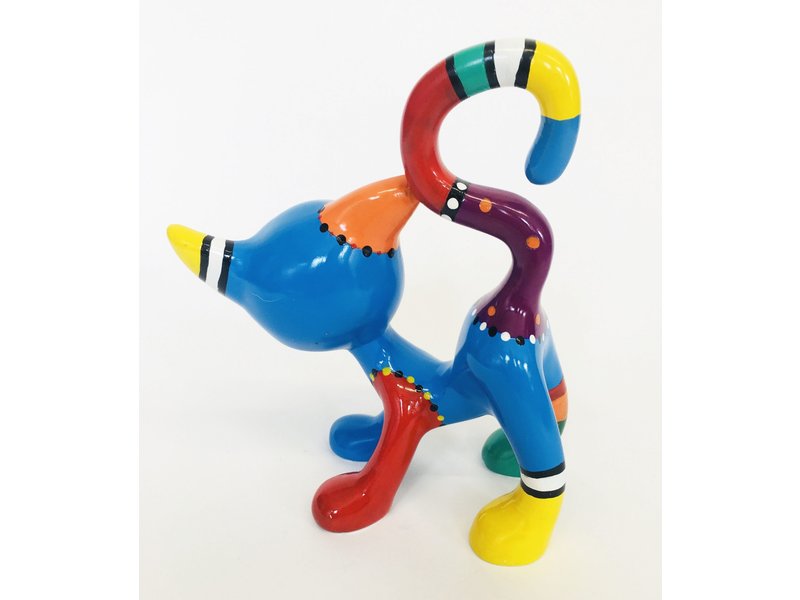 Jacky Art Cat Django, brightly coloured animal figurine