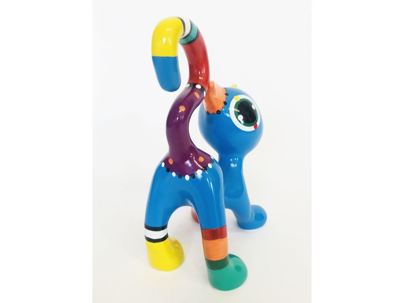 Jacky Art Cat Django, brightly coloured animal figurine