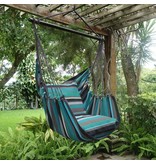 Hanging chair with two pillowcases and footrest