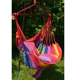 Hanging chair with two pillowcases and footrest