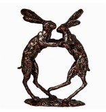 Frith Skulptur boxende Hasen - medium   Premier Collection