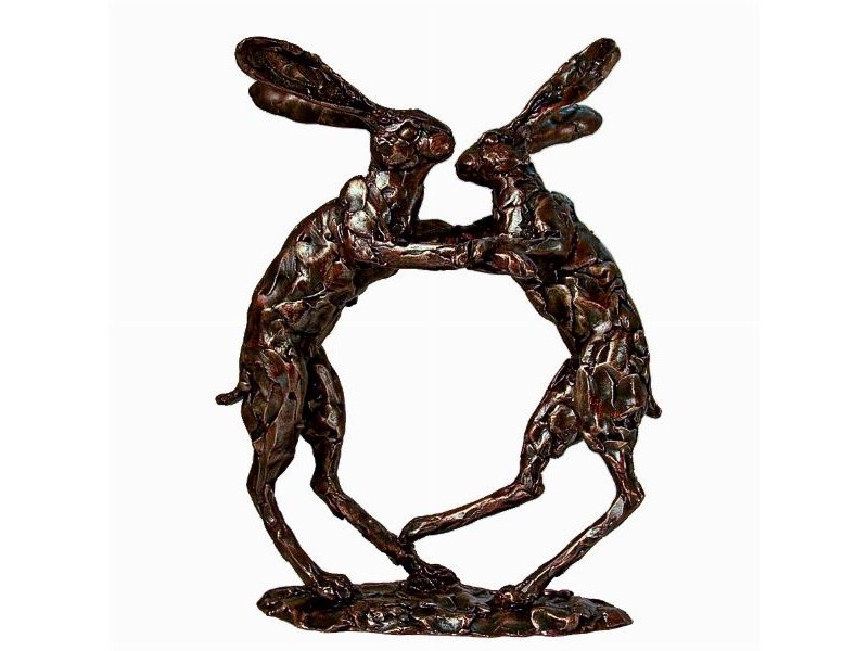 Frith Sculptuur boksende hazen - medium -  Premier Collectie