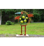 Borowski Glass and Steel Sculpture Lucky Bird , garden art object