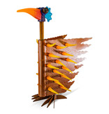 Borowski Orange-gelber Vogel aus Glas und stahl, Kunstobjekt