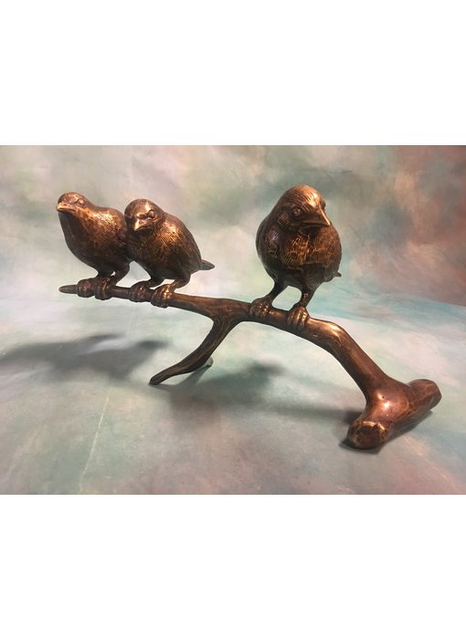 L' Art Bronze Sparrows on a branch, bronze - XL