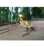 Loranto Vetro Bird of glass, Yellowfinch in amber tones
