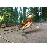 Loranto Vetro Bird of glass, Yellowfinch in amber tones