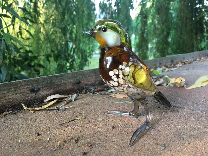 Loranto Vetro Pájaro de cristal, tonos ámbar